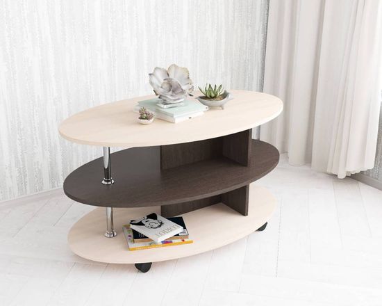 Стол журнальный КОНСУЛ-4 венге / дуб молочный