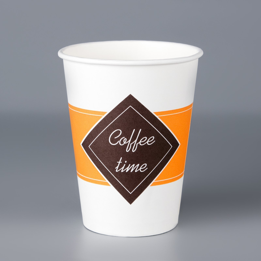 Стакан ГН 350 мл (d-90 мм) бумажный "Coffee time" (50/1000 шт.) ЛигаПак