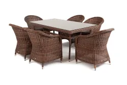 "Эспрессо" обеденная группа плетеная, цвет коричневый