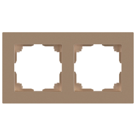 Рамка для розеток и выключателей Intro Accent 6-502-04 на 2 поста, СУ, шампань