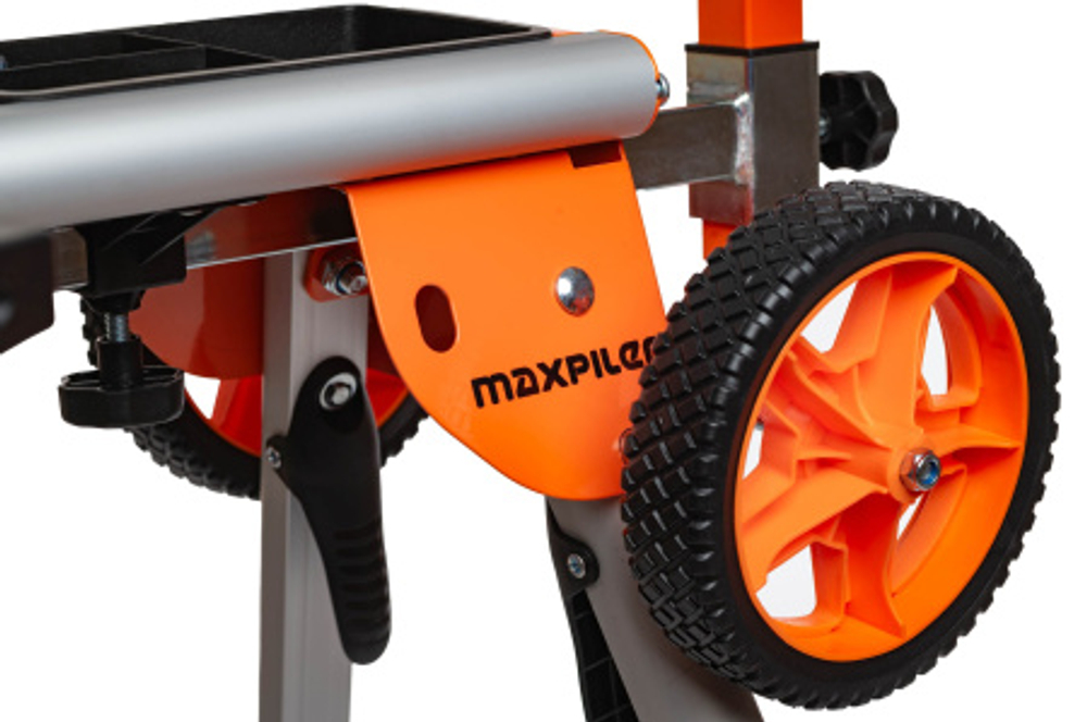 Стол рабочий для торцовочной пилы MMSS-01 (алюм., универс, склад, легкий, рег. длины, рукоять, колес