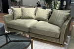 Диван Garda Decor Сорренто (Sorrento) 220 трехмест., велюр оливковый Colt1002-OLIV 220*101*88 см