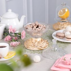 Сахарница стеклянная с крышкой Боа Айвори