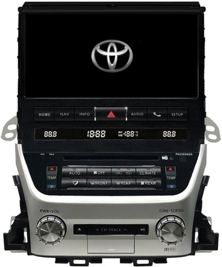 Магнитола для Toyota Land Cruiser 200 2016-2021 (без отдельного экрана климата) - Carmedia ZH-T1001 дисплей 10.1" на Android 10, 8Гб+128Гб, CarPlay, SIM-слот