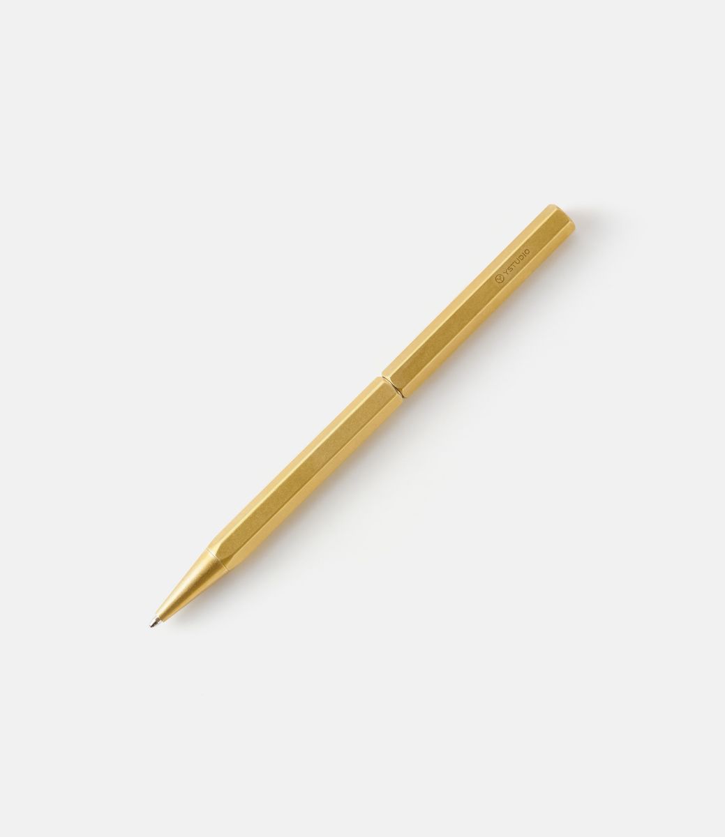 Ystudio Classic Revolve Ballpoint Pen Slim — ручка из латуни