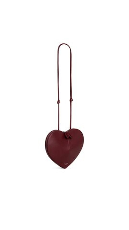 ALAIA СУМКА LE CŒUR ИЗ ТЕЛЯЧЬЕЙ КОЖИ, ГРАНАТОВЫЙ