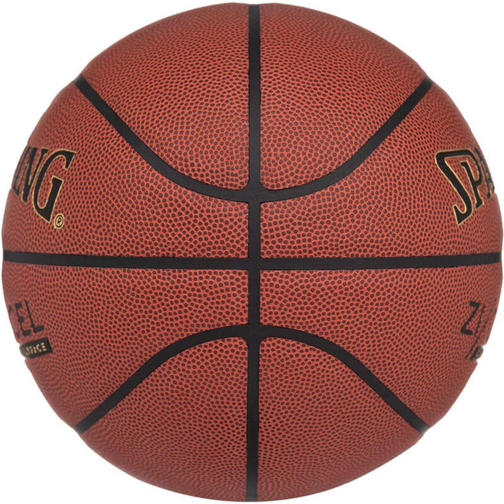 Мяч баск. SPALDING TF ZiO Excel, 76940z, р.7, композит. кожа (ПУ), коричнево-черный