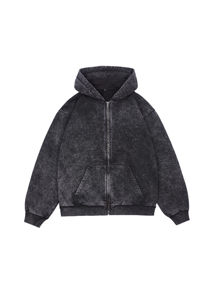 Худи на молнии Garment dyed 380 г