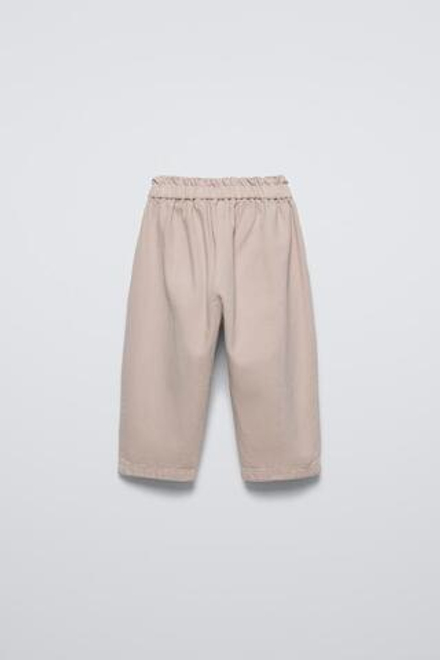 ZARA БРЮКИ BALLOON FIT С ЗАЩИПАМИ, ЭКРЮ