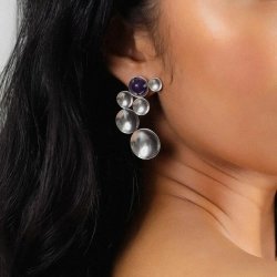 Серьги ORI TAO, Jimili, с лазуритом, OT24.2-12-32060 (серебристый)