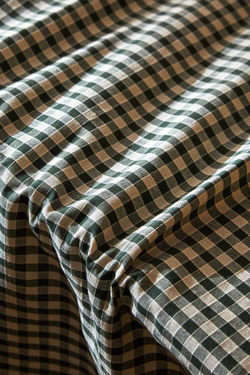 ZARA HOME КЛЕТЧАТАЯ ХЛОПЧАТОБУМАЖНАЯ СКАТЕРТЬ, ЗЕЛЕНЫЙ