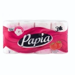 Бумага туалетная PAPIA 3 сл., 8 рул., Клубничная мечта
