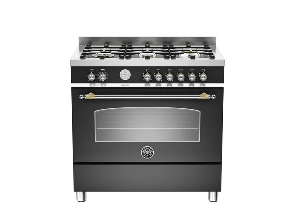 Варочный центр Bertazzoni, 6 конфорок, электрический духовой шкаф, 90 см Черный матовый