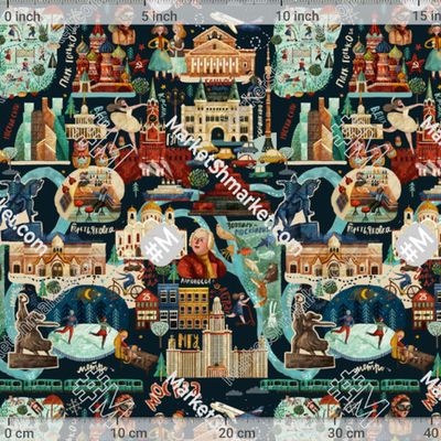 Карта Москвы на черном фоне by  ULIYA1339 229 DPI