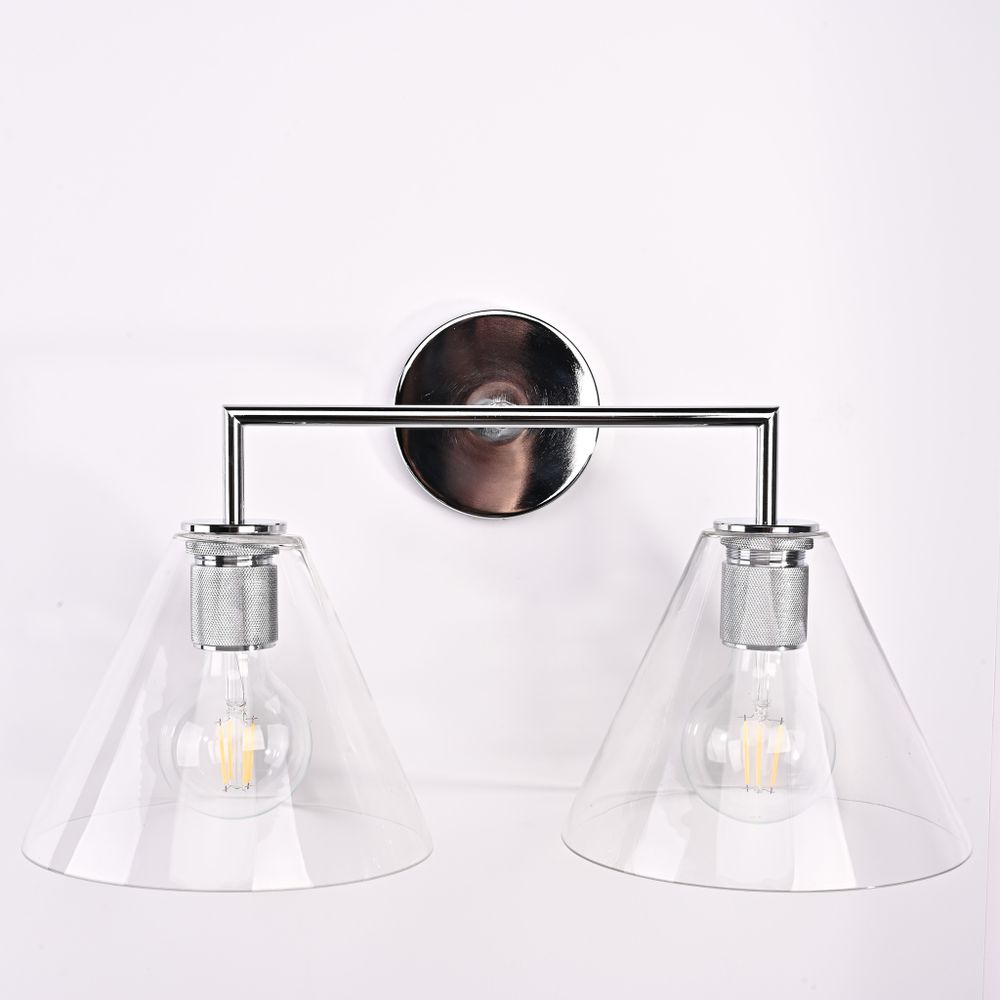 Бра Rh Utilitaire Funnel Shade Double Sconce Silver By Imperiumloft