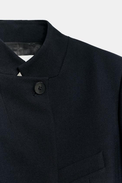 ZARA УКОРОЧЕННЫЙ БЛЕЙЗЕР С КОРОТКИМИ РУКАВАМИ — ZW COLLECTION, МОРСКОЙ СИНИЙ