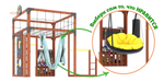 Детская площадка Савушка КУБ-1 (махагон) с гамаком для йоги