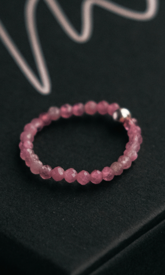 Кольцо "Memo about Love" из розового турмалина огранка