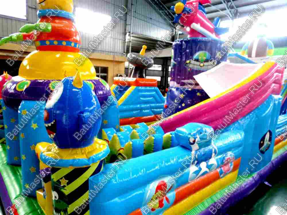 Коммерческий батут "Космические зверята" 16*8*7 м