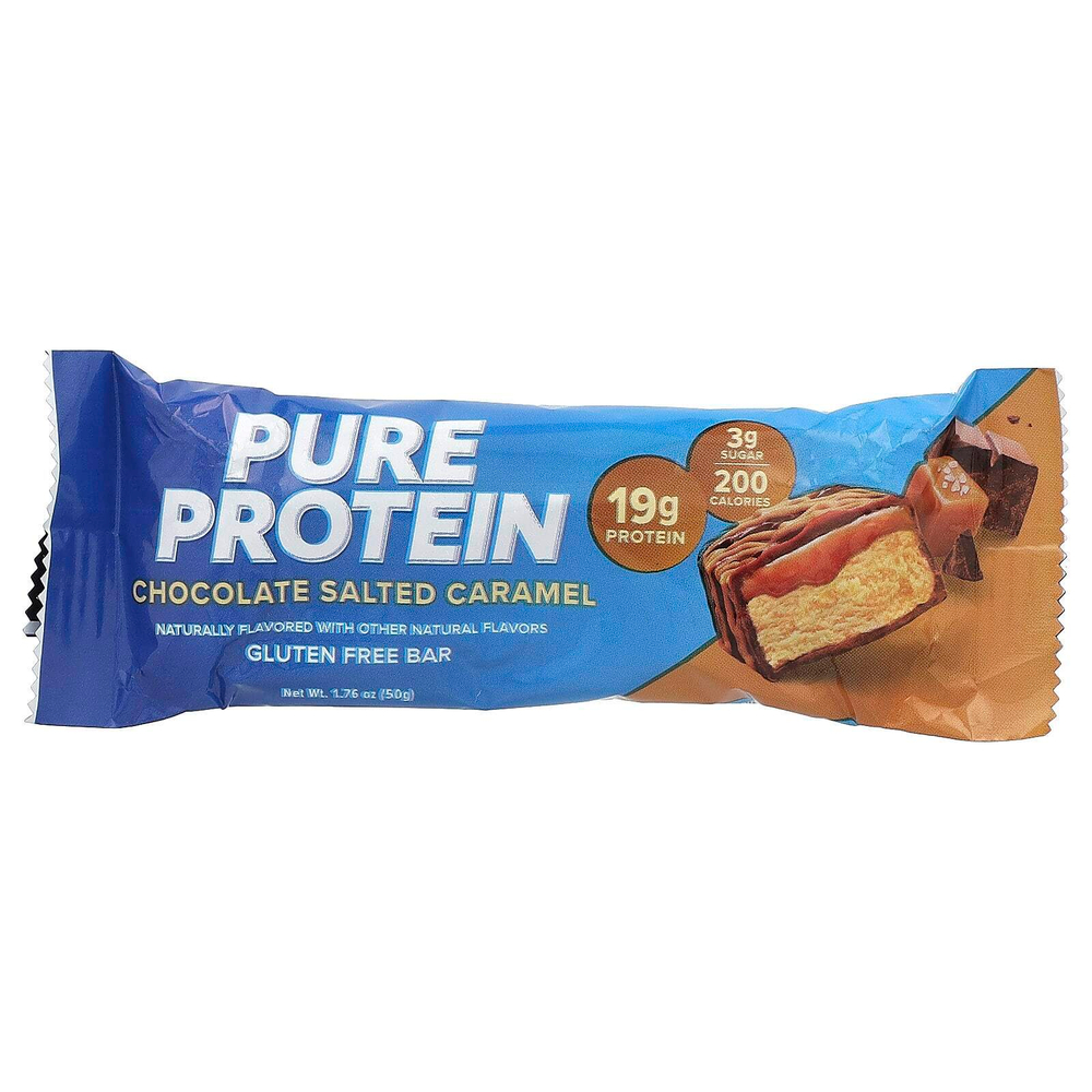 Pure Protein, батончик без глютена, шоколад с соленой карамелью, 12 батончиков по 50 г (1,76 унции)