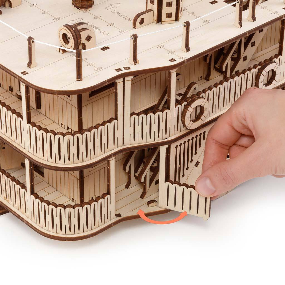 Колесный пароход «Принцесса рек» (EWA) - Деревянный конструктор, сборная механическая модель, судомоделизм, 3D пазл, сделай сам