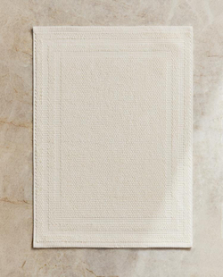 ZARA HOME КОВРИК ДЛЯ ВАННОЙ ИЗ ХЛОПКА С АНТИСКОЛЬЗЯЩЕЙ ПОВЕРХНОСТЬЮ, ЦВЕТ СЛОНОВОЙ КОСТИ