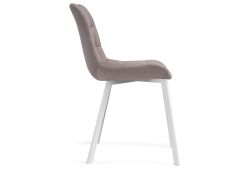 Стул на металлокаркасе Челси латте / белый каркас