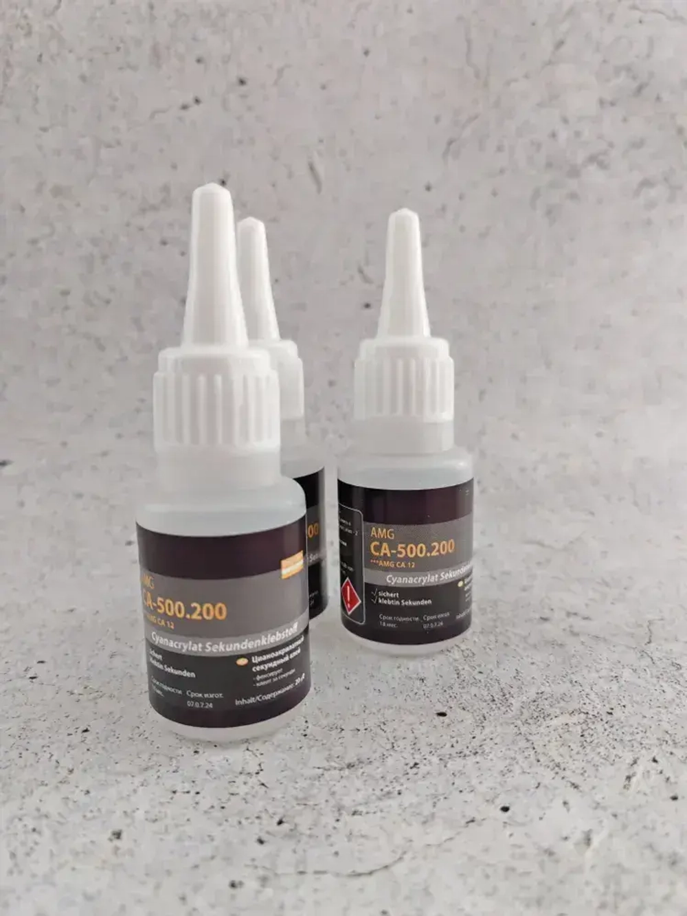 Клей секундный AMG CA-500.200 / 20 мл, 3 шт