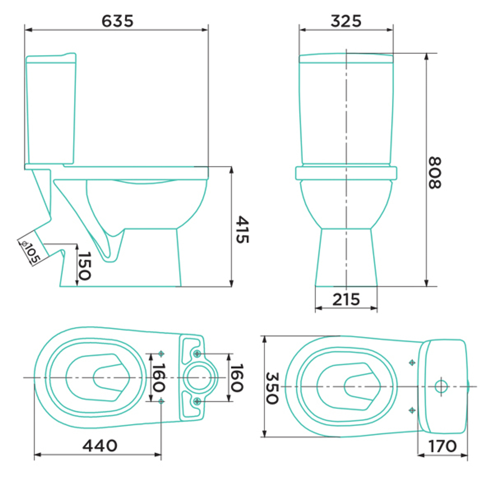 УНИТАЗ-КОМПАКТ ВЕНТА HOME DE LUXE C 2 УРОВНЕВОЙ АРМАТУРОЙ, СИДЕНЬЕМ МИКРОЛИФТ И БОЛТАМИ КРЕПЛЕНИЯ