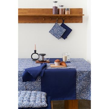 Дорожка на стол из хлопка темно-синего цвета из коллекции essential, 45х150 см