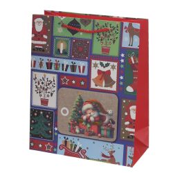 GAEM Пакет подарочный M (бумага 210г/м2, блок 12шт), L26 W12 H32 см, 4в.