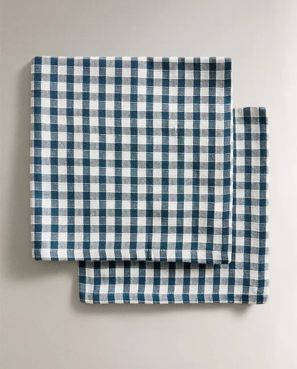 ZARA HOME САЛФЕТКИ ИЗ ХЛОПКА В КЛЕТКУ (НАБОР ИЗ 2 ШТ.), СИНИЙ