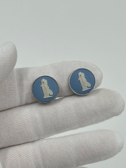 Миниатюрные клипсы Wedgwood голубые