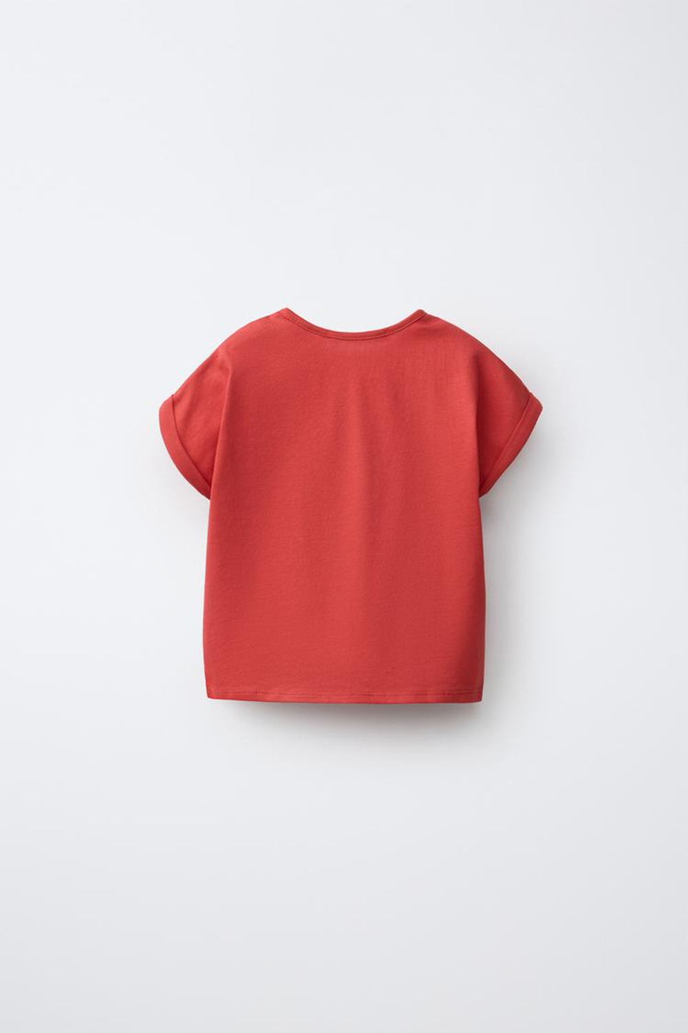 ZARA ФУТБОЛКА С ВЫШИВКОЙ «ГОРОД», КРАСНЫЙ