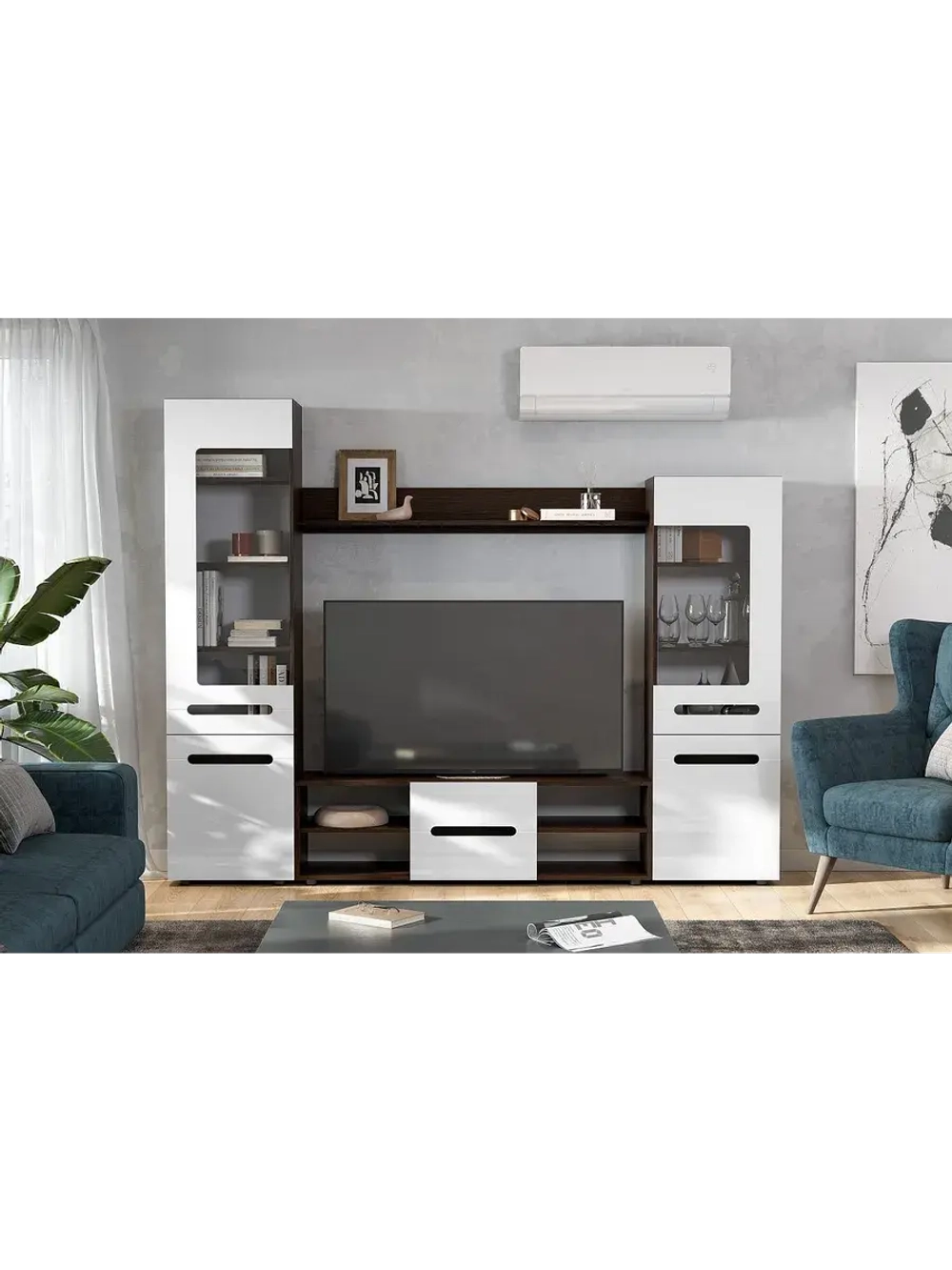 Стенка в гостиную со шкафом 240х37х190 см