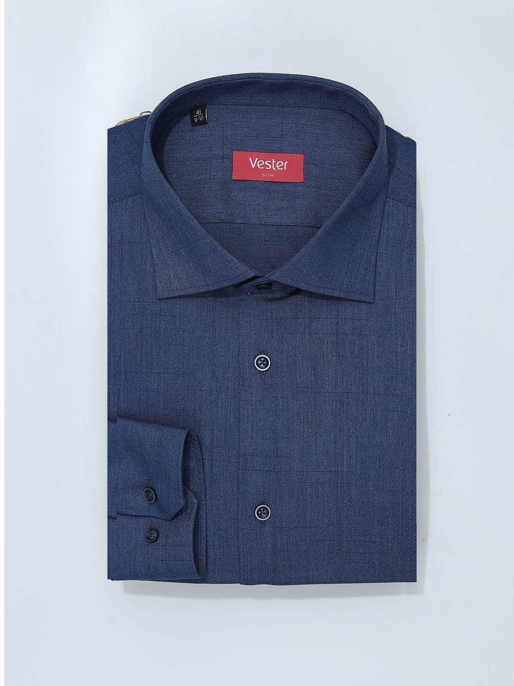 Сорочка мужская VESTER длинный рукав, цвет синий, бамбуковое волокно 58218 14