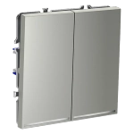 Выключатель встраиваемый VOLTUM S70 двухклавишный с подсветкой 10А, (сталь)