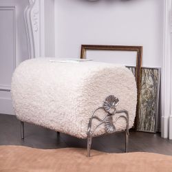 Банкетка Нимфея Какао Античное Серебро