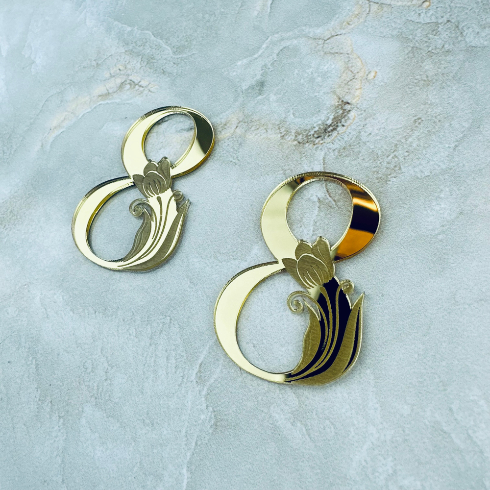 Топпер Мини "8 марта" ТМ6184 6см 2шт акрил