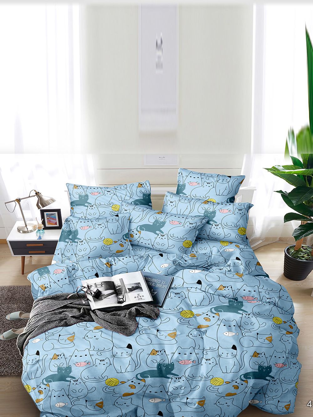 Постельное белье Simple House "Кэри" 2-спальный  Наволочка 50х70 см 2 шт  Простынь на резинке 160х200 см  Пододеяльник 175х215 см