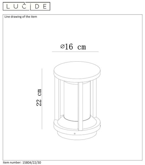 Уличный светильник Lucide Cadix 15804/22/30