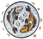 Деревянный, фигурный пазл EWA Карпы Кои (Рыбы) S 20x20 см