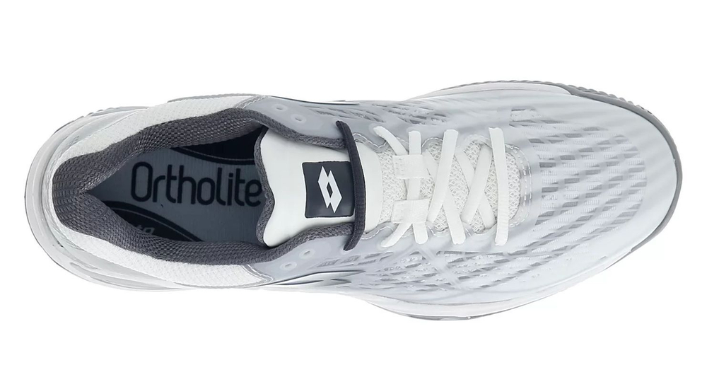 Мужские кроссовки теннисные Lotto Mirage 100 Clay - all white/asphalt/silver metal 2