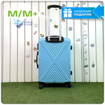 Средний чемодан со съемными колесами X-line, Голубой