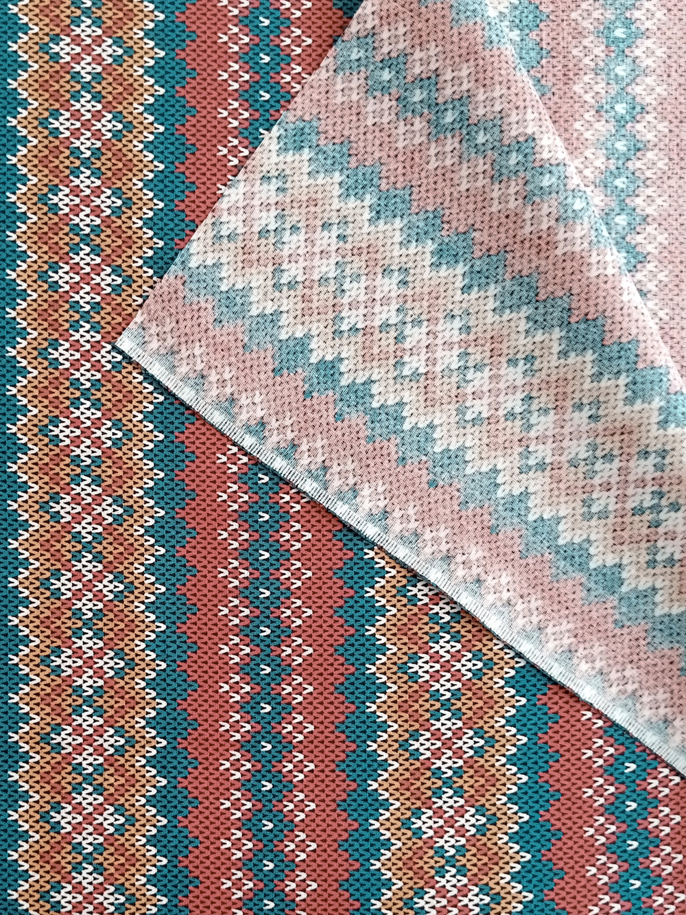 Ткань бязь плательная, рис. "Норвежский рисунок", ширина 150 см, арт. 117