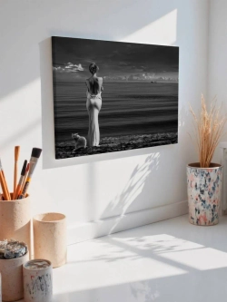 Картина на стену 40 X 50 Девушка и кот