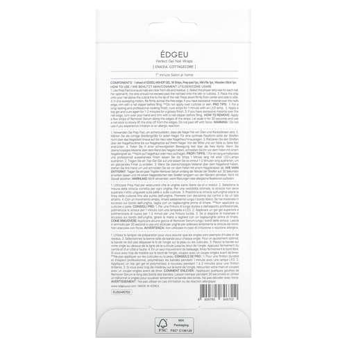 Edgeu, Perfect Gel Nail Wraps, ENA 314, Cottagecore, набор из 19 предметов