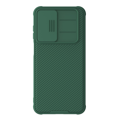 Чехол зеленого цвета (Dark Green) с защитной шторкой для камеры от Nillkin на Samsung Galaxy A26 5G, серия CamShield Pro Case