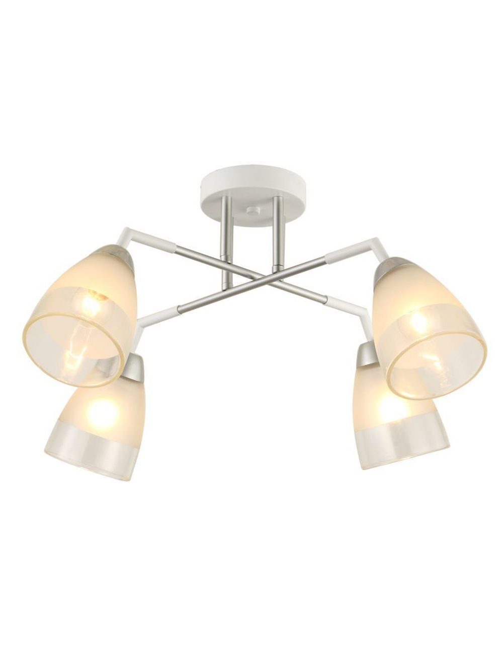 Люстра потолочная FOBO E27*4*60W белый, серебро