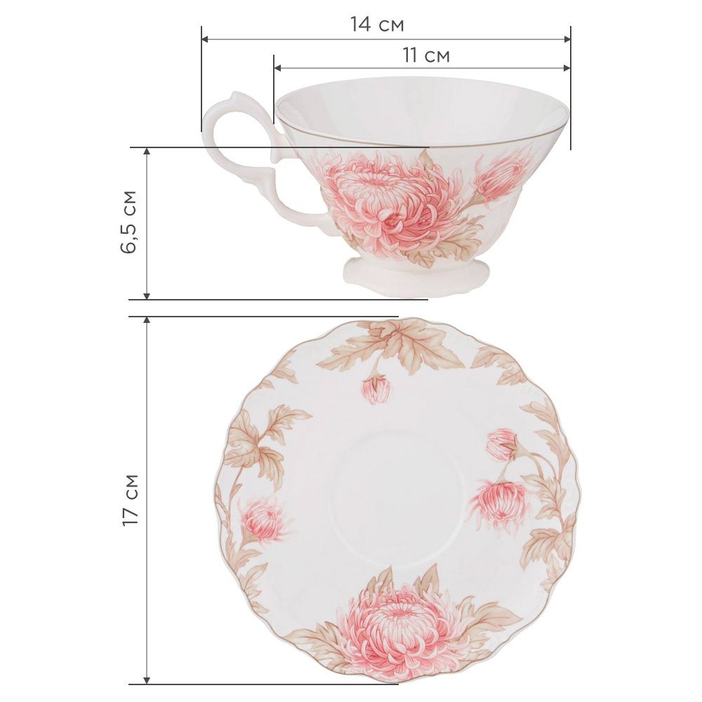 ЧАЙНЫЙ НАБОР LEFARD "АСТРА" 12 ПР. НА 6 ПЕР. 280 МЛ (КОР=6НАБ.)